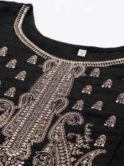 Black Embroidered Aari Work Pashmina Kurta With Palazzos-AHKUPZ-COMBO-633