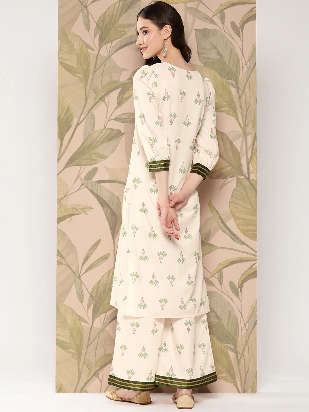 Gotta Patti Kurta and Palazzo Set - Floral Printed Women's