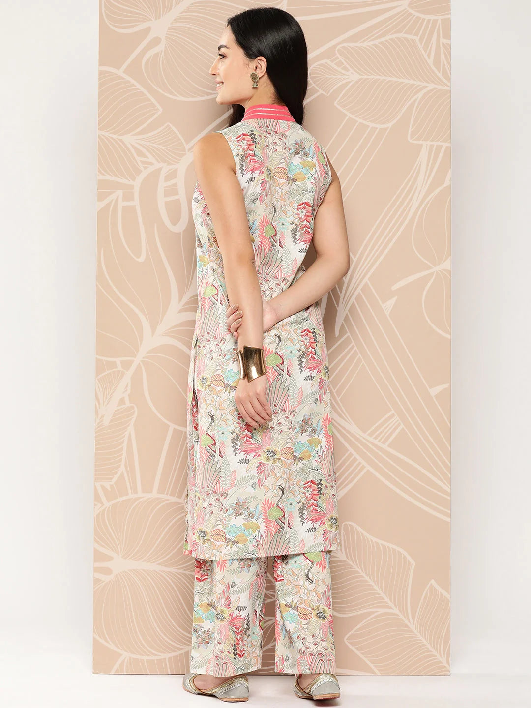 Gotta Patti Kurta Palazzo Set - Multicoloured Floral Print