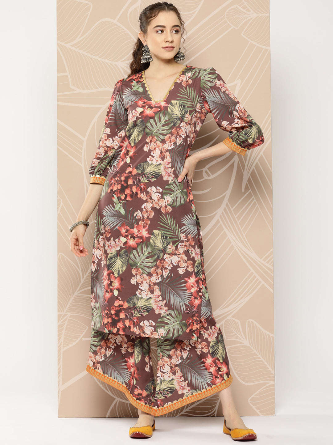 Printed Women's Kurta and Palazzo Set - Indian Fashion