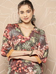 Women Printed Kurta with Palazzos-AHKUPZ-COMBO-659-ICH
