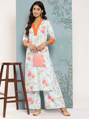 Floral Printed Kurta With Palazzos-AHKUPZ-COMBO-670-ICH
