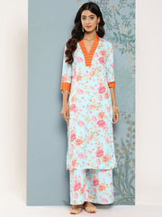 Floral Printed Kurta With Palazzos-AHKUPZ-COMBO-670-ICH