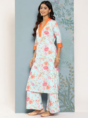 Floral Printed Kurta With Palazzos-AHKUPZ-COMBO-670-ICH