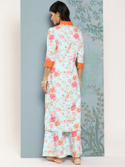 Floral Printed Kurta With Palazzos-AHKUPZ-COMBO-670-ICH