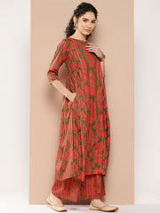 Women Floral Printed Panelled Sequinned Kurta with Palazzos-AHKUPZ-COMBO-686-ICH