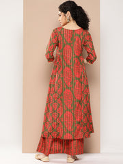 Women Floral Printed Panelled Sequinned Kurta with Palazzos-AHKUPZ-COMBO-686-ICH