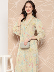 Green Floral Printed Kurta with Palazzos-AHKUPZ-COMBO-694-ICH