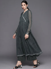 Printed Angrakha Gotta Patti Kurta With Palazzos-AHKUPZ-COMBO-721