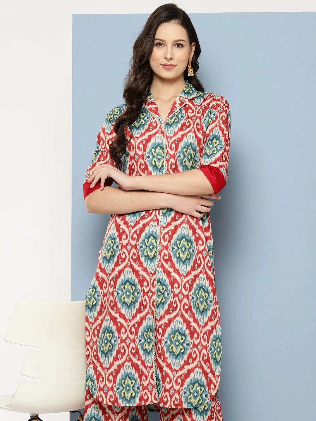 Ethnic Print Kurta and Palazzo Set | Women's Palazzo Pants
