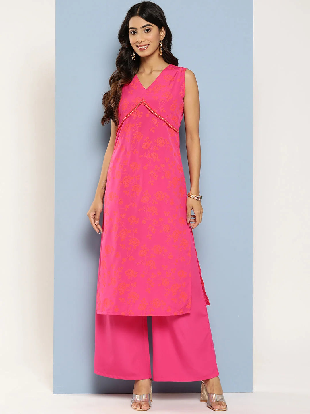 Floral Kurta and Palazzo Set | Empire Waist Women's Fashion