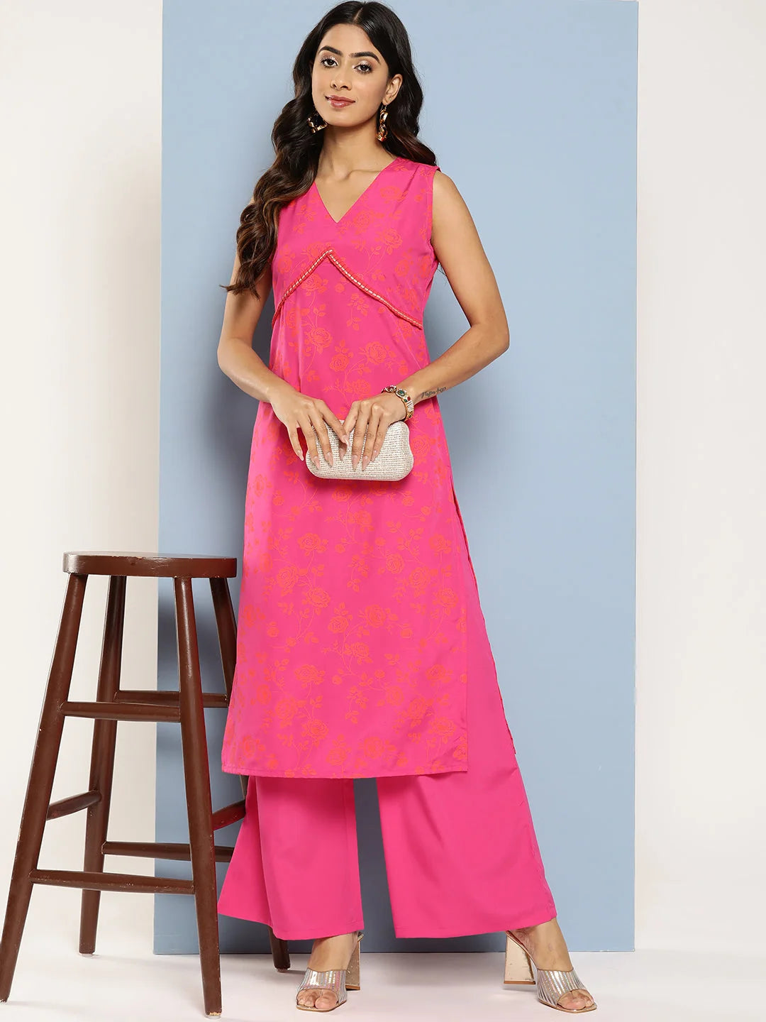 Floral Kurta and Palazzo Set | Empire Waist Women's Fashion