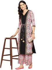 Women Printed Regular Kurta with Palazzos-AHKUPZ-COMBO-795-ICH
