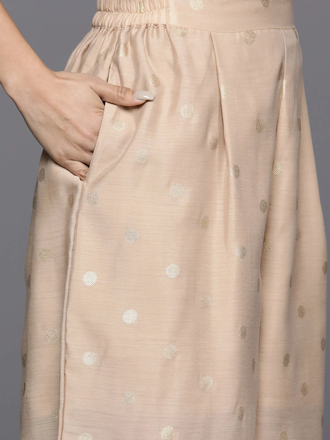 Printed Kurta and Palazzo Set with Gotta Patti Detail