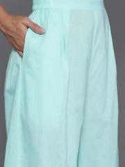 Women Floral Printed Angrakha Gotta Patti Pure Cotton Kurta with Palazzos-AHKUPZ-COMBO-919