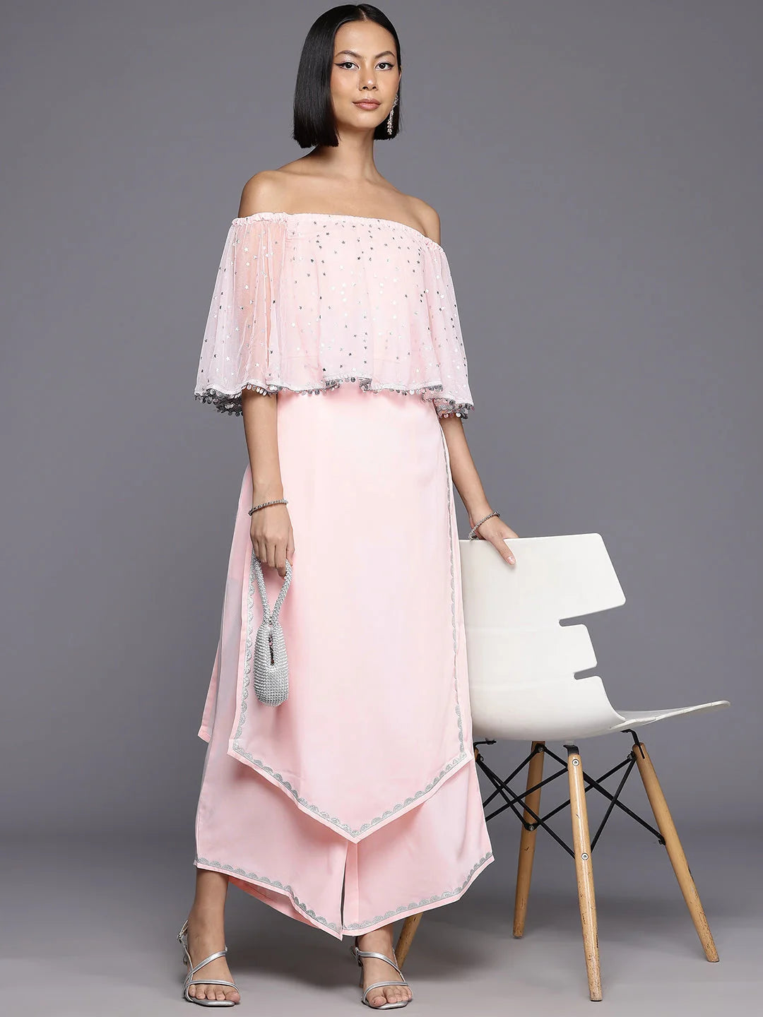 Printed High Slit Gotta Patti Fusion Kurta with Palazzos-AHKUPZ-COMBO-941