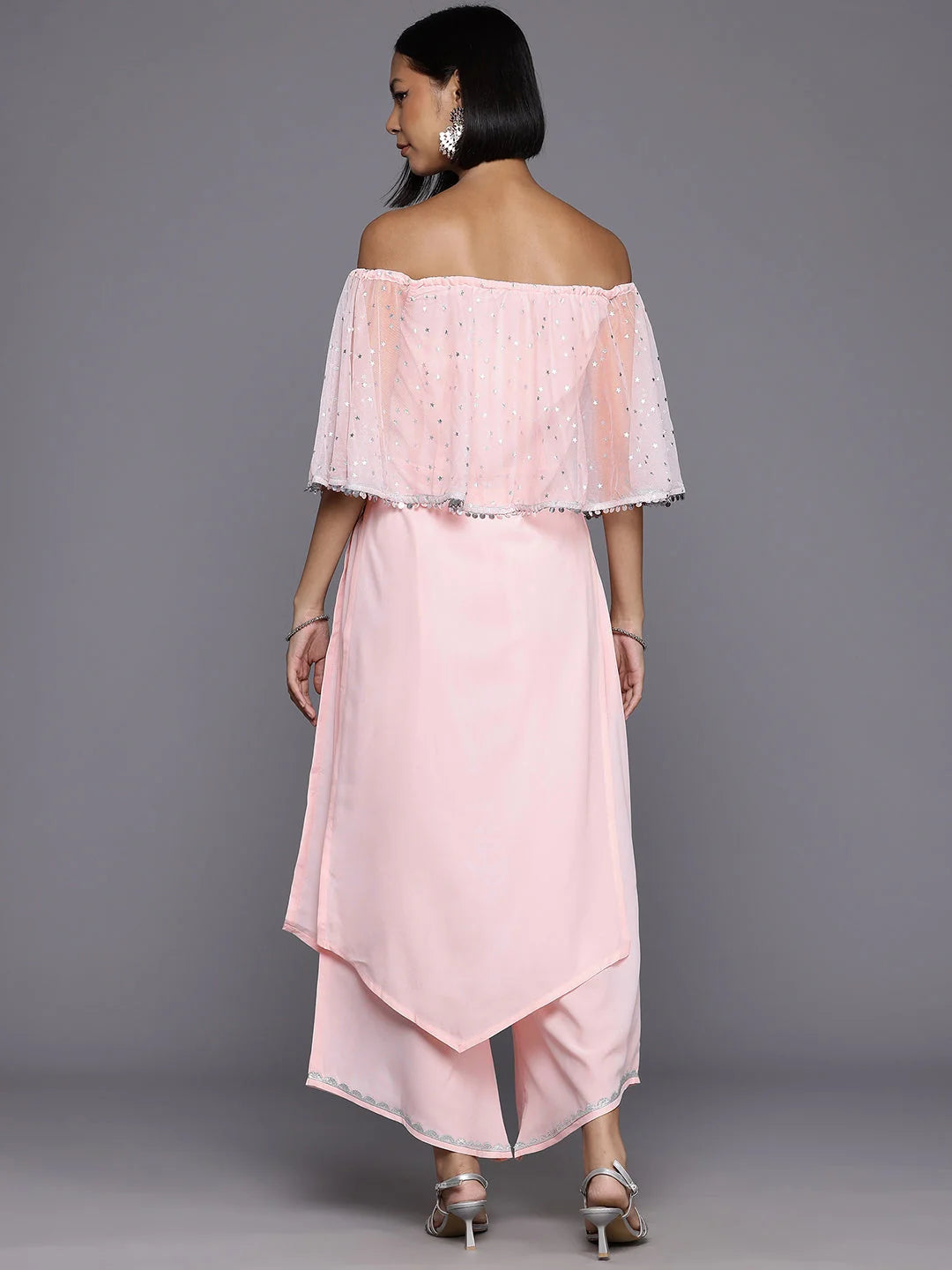 High Slit Fusion Kurta with Palazzos - Kurta and Palazzo Set