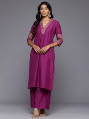 Women Ethnic Motifs Printed Pleated Kurta with Palazzos-AHKUPZ-COMBO-971