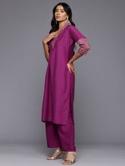 Women Ethnic Motifs Printed Pleated Kurta with Palazzos-AHKUPZ-COMBO-971