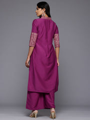 Women Ethnic Motifs Printed Pleated Kurta with Palazzos-AHKUPZ-COMBO-971