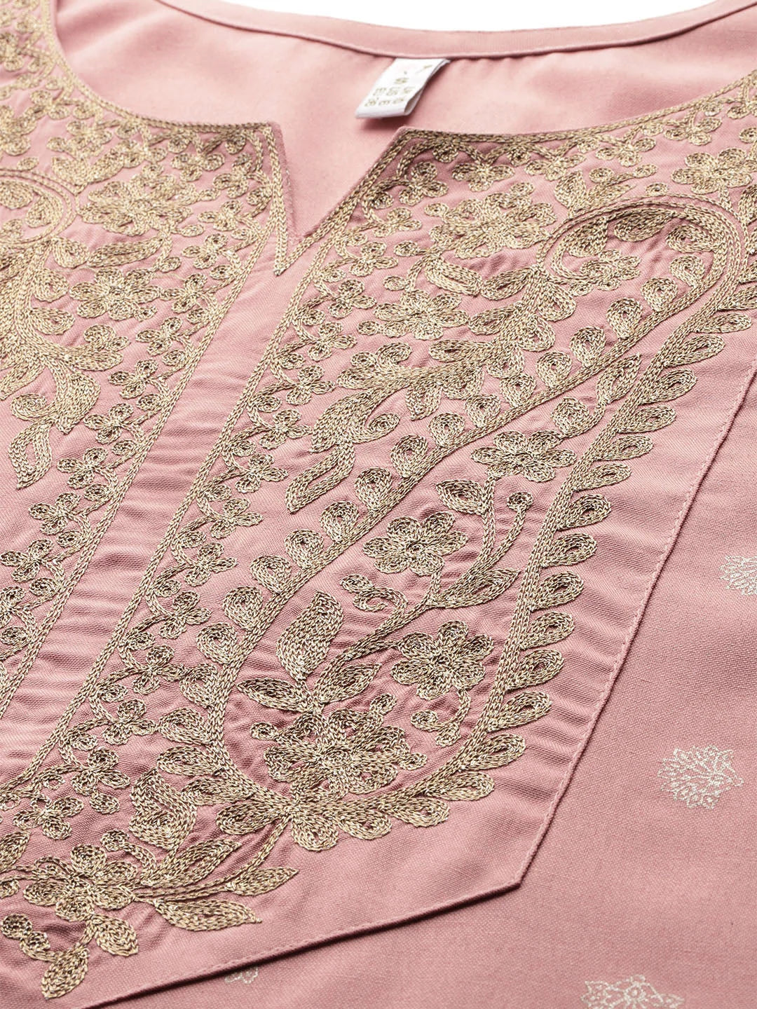 Ethnic Zari Kurta Palazzo Set - Women's Printed Outfit