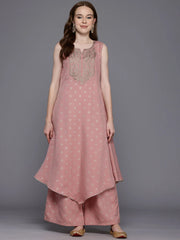 Women Ethnic Motifs Printed Zari Kurta with Palazzos-AHKUPZ-COMBO-978