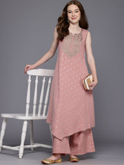 Women Ethnic Motifs Printed Zari Kurta with Palazzos-AHKUPZ-COMBO-978