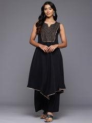 Paisley Printed Sequinned Kurta with Palazzos-AHKUPZ-COMBO-993