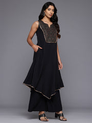 Paisley Printed Sequinned Kurta with Palazzos-AHKUPZ-COMBO-993