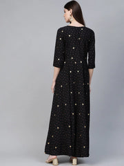 Black & Pink High Slit Bandhani Printed Anarkali Kurta with Palazzos-AHKUPZ-Combo-276