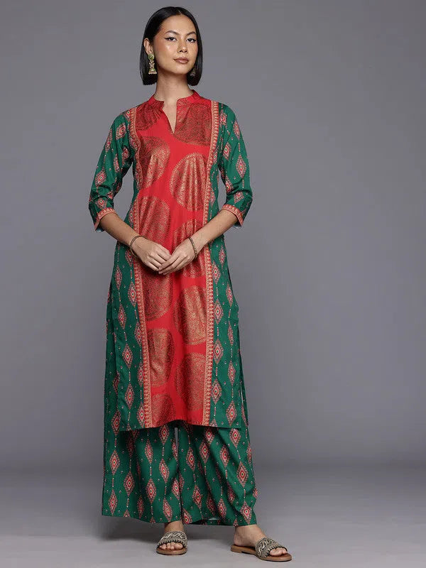 Women's Printed Kurta and Palazzo Set - Trendy Palazzo Pants Set