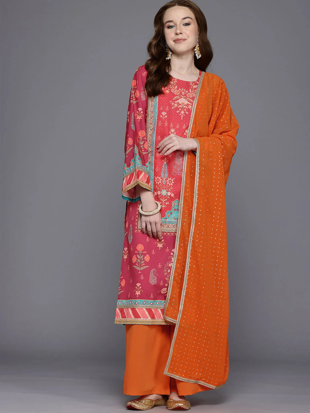 Floral Gotta Patti Kurta Palazzo Set with Dupatta Online