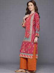 Floral Printed Gotta Patti Kurta With Palazzos & Dupatta-AHKUPZDU-COMBO-1033