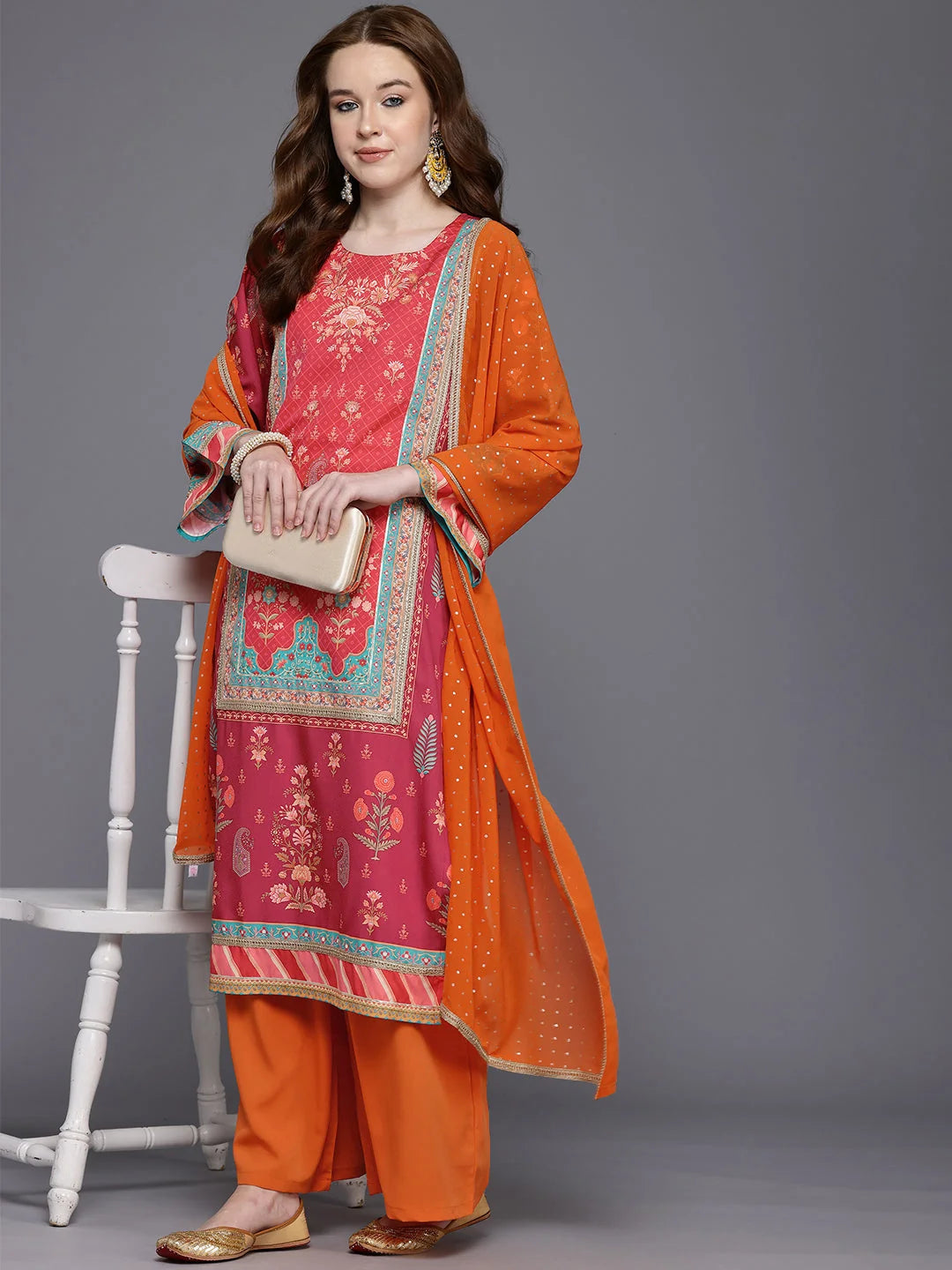 Floral Gotta Patti Kurta Palazzo Set with Dupatta Online