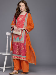 Floral Printed Gotta Patti Kurta With Palazzos & Dupatta-AHKUPZDU-COMBO-1033
