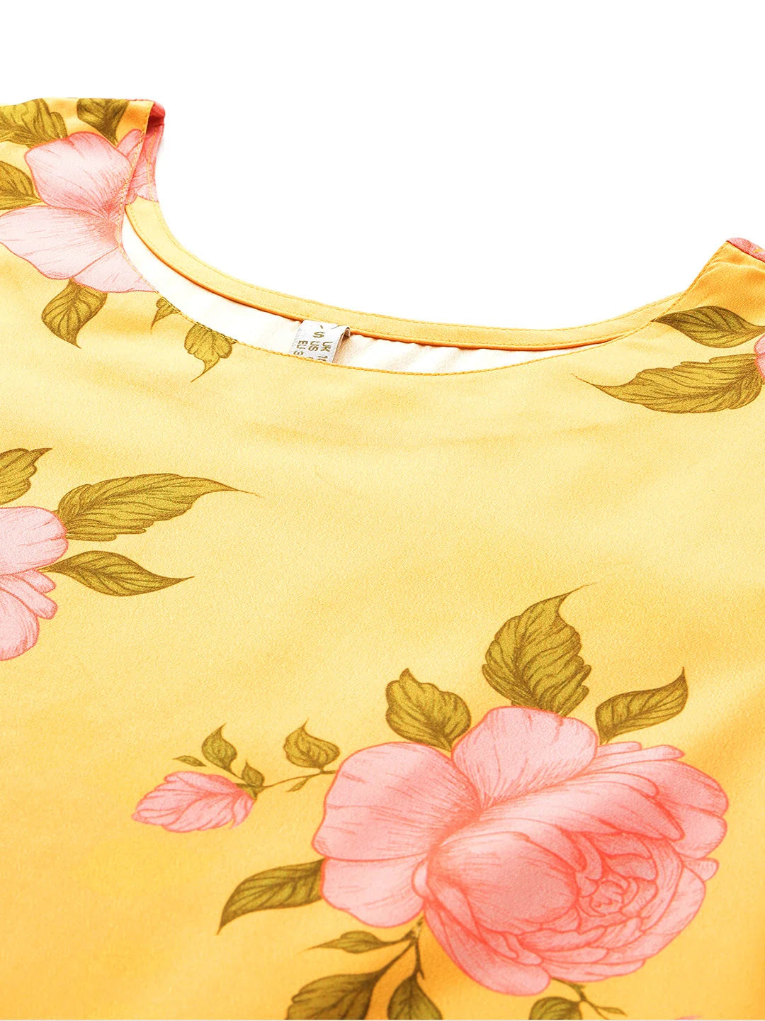 Womens Yellow Crepe Fusion Kurta Sets With Dupatta-AHKUPZDU-COMBO-1123