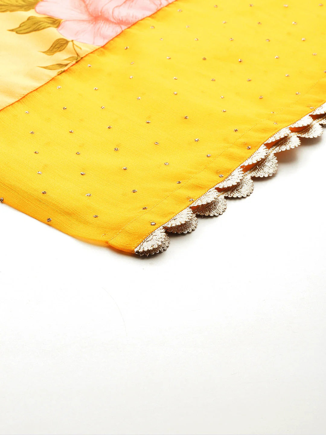 Womens Yellow Crepe Fusion Kurta Sets With Dupatta-AHKUPZDU-COMBO-1123