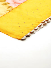 Womens Yellow Crepe Fusion Kurta Sets With Dupatta-AHKUPZDU-COMBO-1123