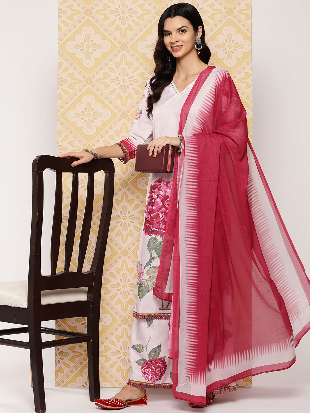 Women Floral Printed Regular Kurta with Palazzos & With Dupatta-AHKUPZDU-COMBO-462-ICH
