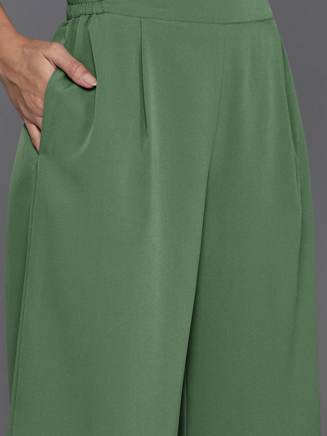 Women's Polyester Kurta Palazzo Set - Yoke Design & Dupatta