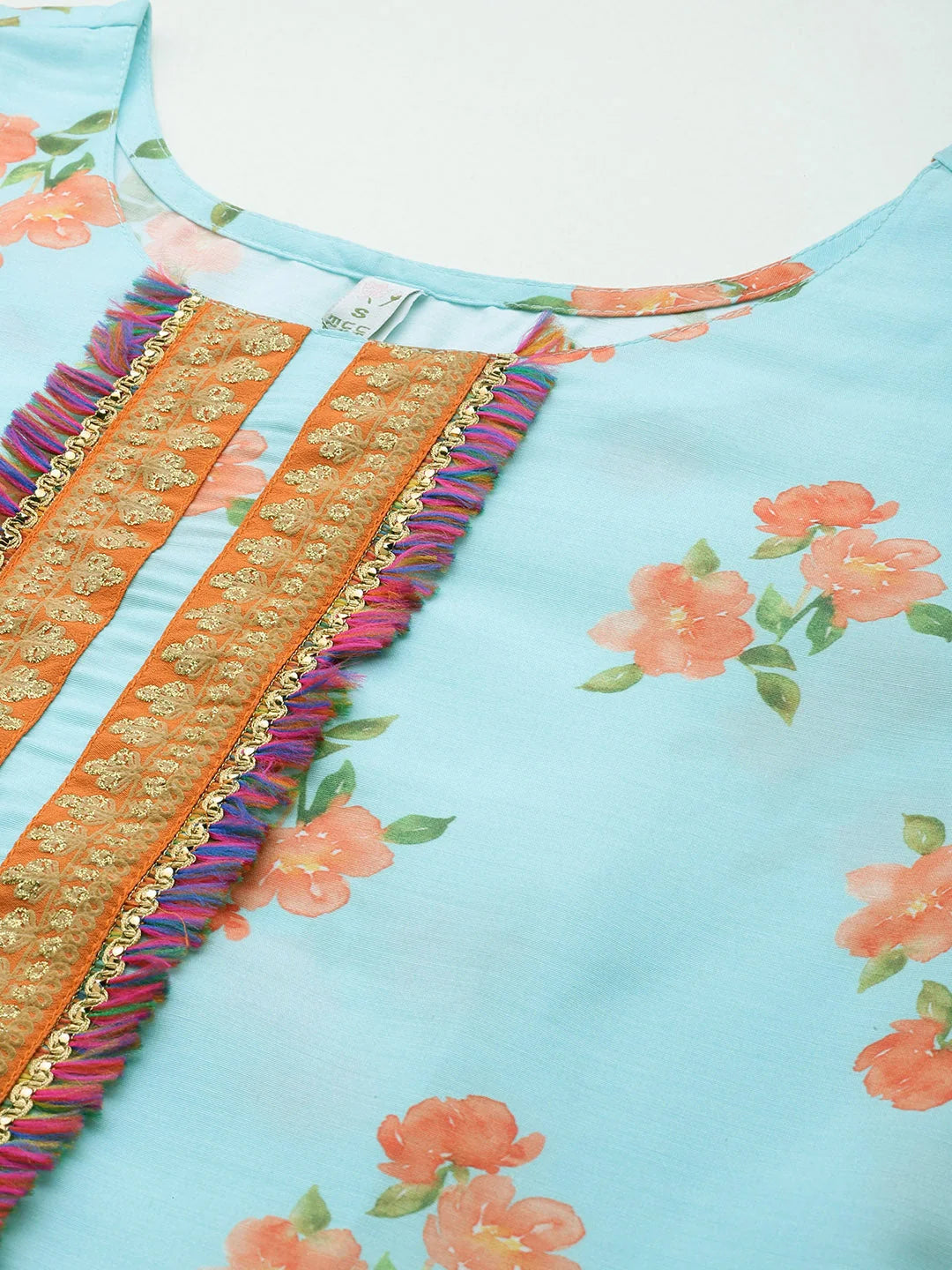 Silk Kurta and Palazzo Set - Floral Print Women's Outfit