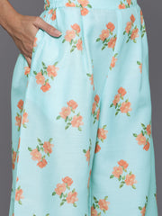 Women Floral Printed Regular Thread Work Kurta with Palazzos & With Dupatta-AHKUPZDU-COMBO-939