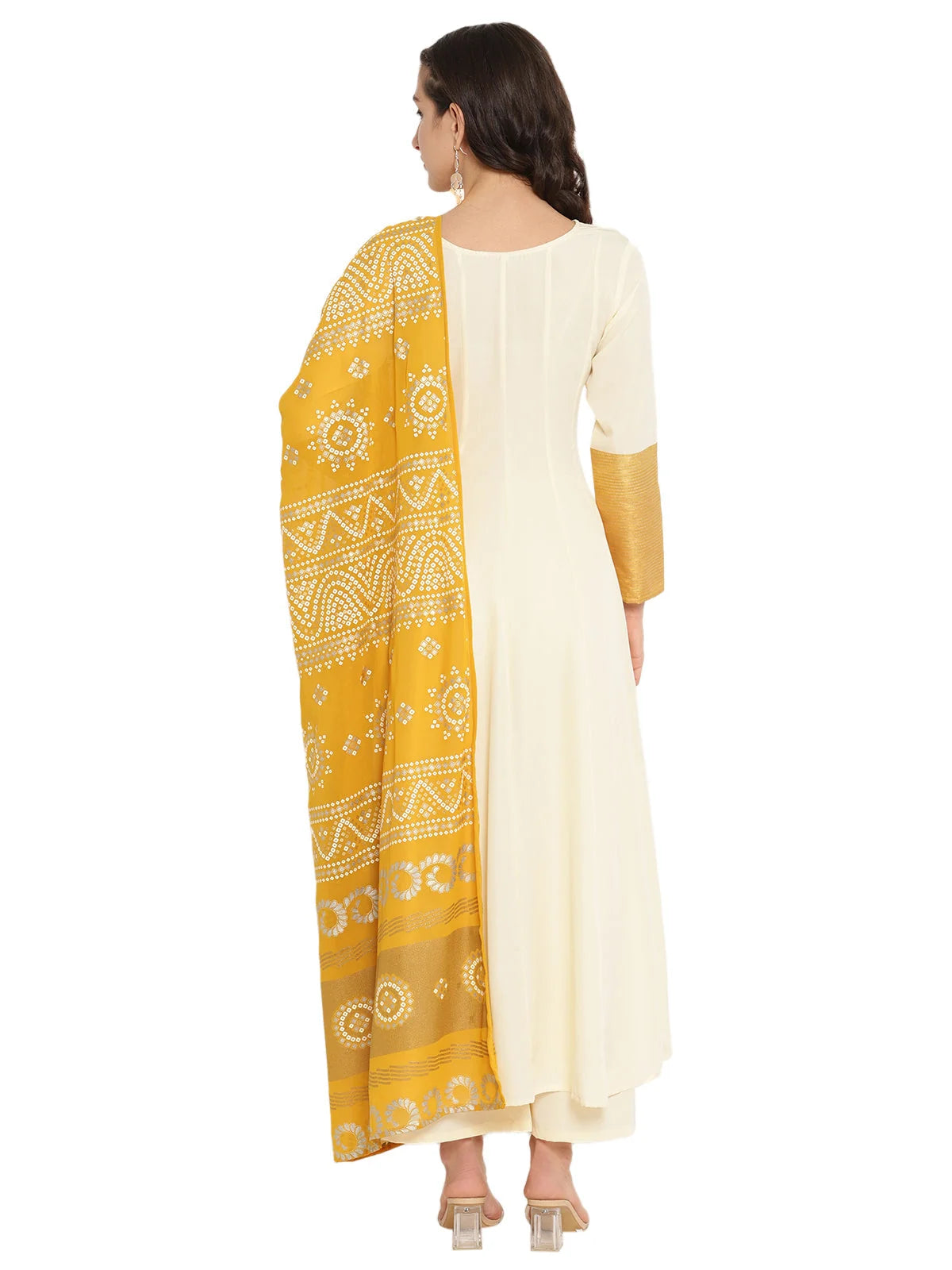 Solid Anarkali Kurta with Dupatta Set | Women's Fashion
