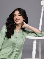 Women's Green Fusion Kurta-AHKURYGP-1160-DS
