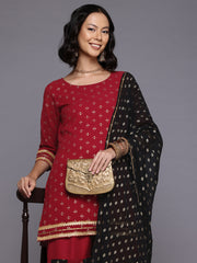 Ethnic Motifs Printed Gotta Patti Kurti With Sharara & Dupatta-AHKUSH-COMBO-1023