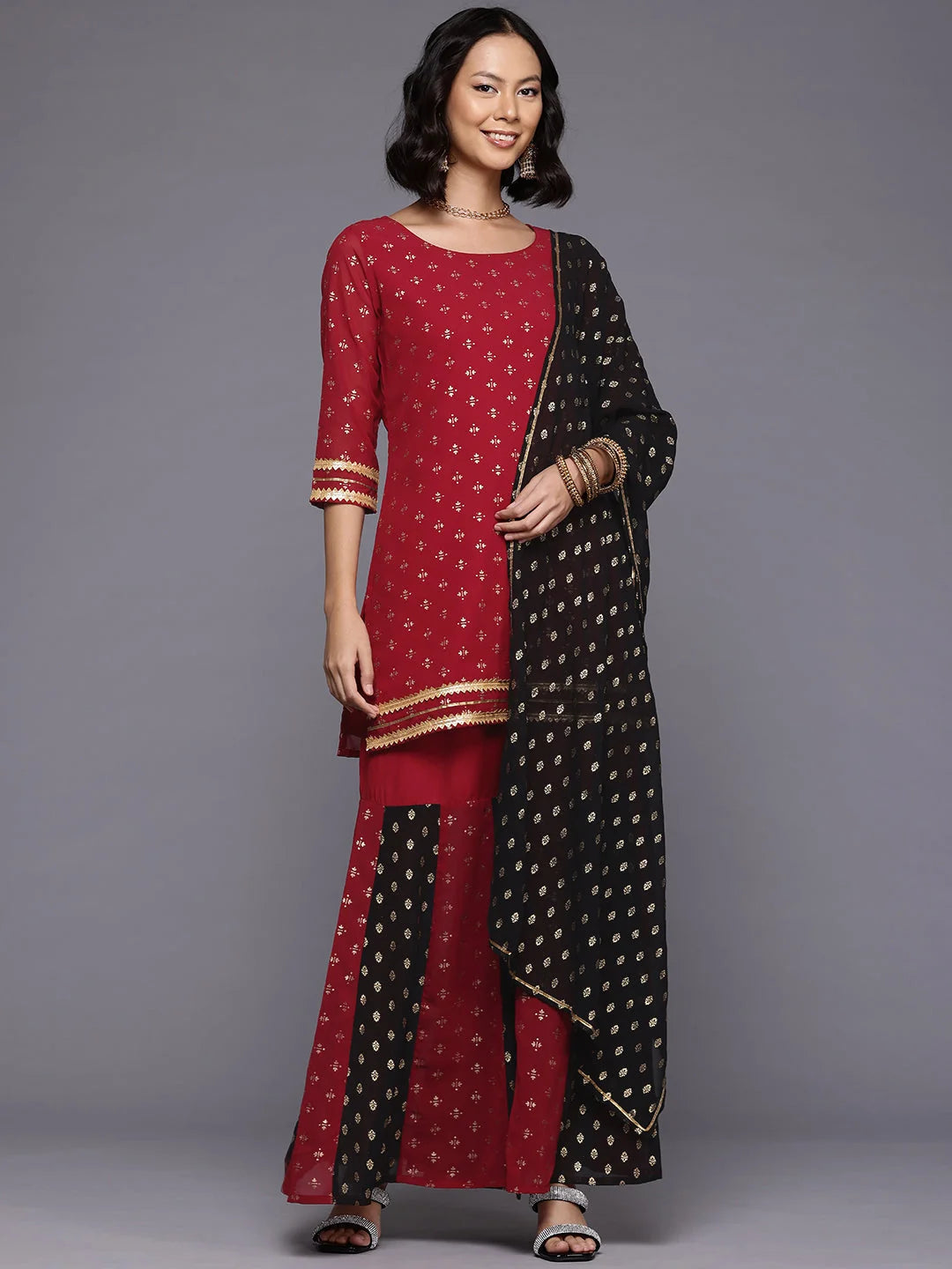 Printed Sharara Suits for Women: Ethnic Kurti, Sharara & Dupatta