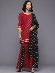 Ethnic Motifs Printed Gotta Patti Kurti With Sharara & Dupatta-AHKUSH-COMBO-1023