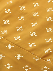 Women's Mustard & Gold-Toned Printed Kurti with Sharara & Dupatta-AHKUSH-Combo-261