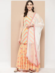 Women Printed Regular Gotta Patti Kurti with Sharara & With Dupatta-AHKUSHDU-COMBO-763-ICH