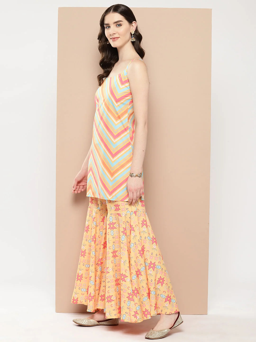 Printed Kurti with Sharara & Dupatta | Designer Sharara Suits